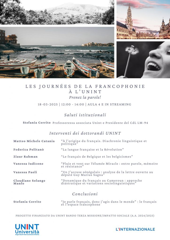 Journées de la Francophonie à l’Unint 2025: III incontro