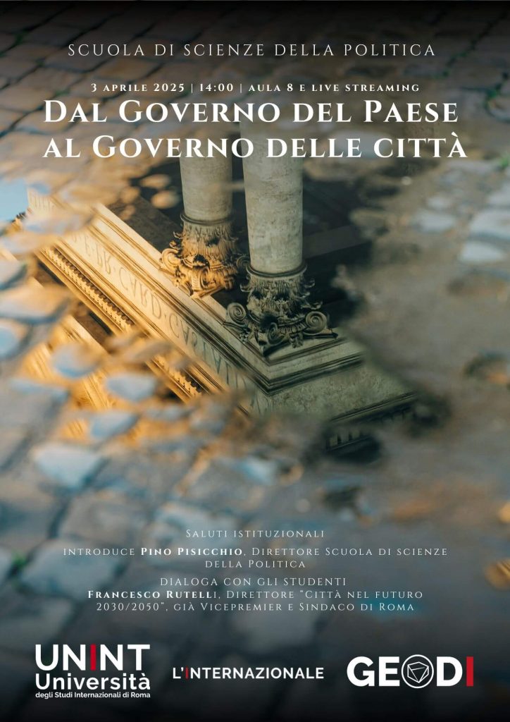 Locandina dell'evento della Scuola di scienze della politica - Dal Governo del Paese al Governo delle città
